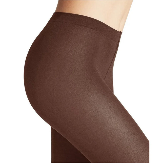 Falke damespanty Cotton Touch TI 40081 in bruin, met hoge taille en gladde, ondoorzichtige afwerking. - Jambelles