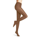 Falke Cotton Touch TI 40081 damespanty in bruin, effen en licht transparant met hoge taille. - Jambelles