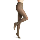 Falke Cotton Touch TI 40081 damespanty in bruin, effen en licht transparant met hoge taille. - Jambelles