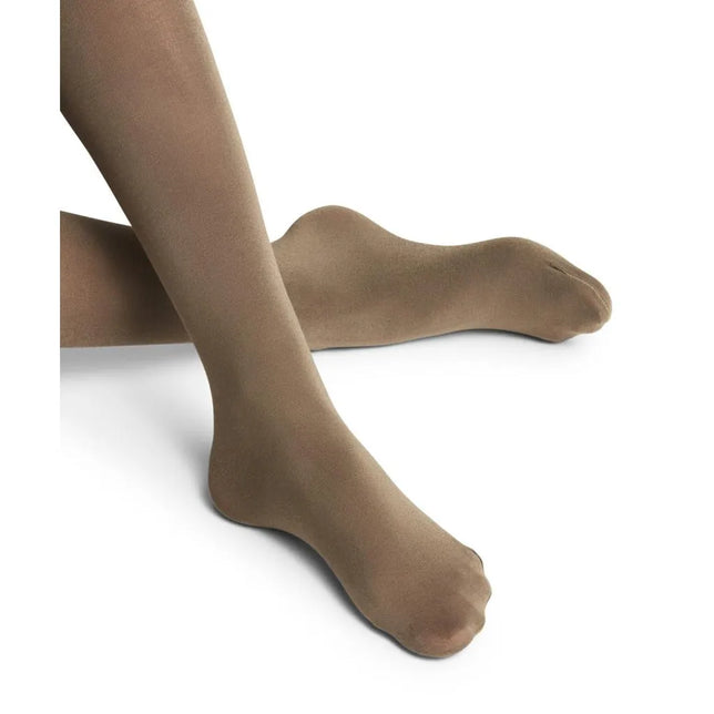 Falke damespanty Cotton Touch TI 40081 in taupe, met gladde matte afwerking en gesloten tenen. - Jambelles