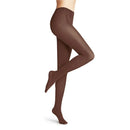 Falke Cotton Touch TI 40081 damespanty in bruin, effen en licht transparant met hoge taille. - Jambelles