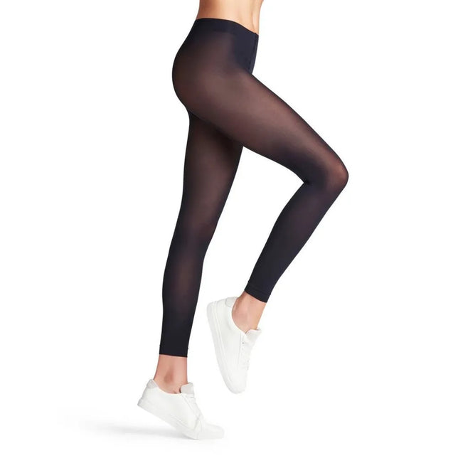 Falke damespanty Matt Del. 30 LE 40631 in zwart, transparant en voetloos met brede tailleband. - Jambelles