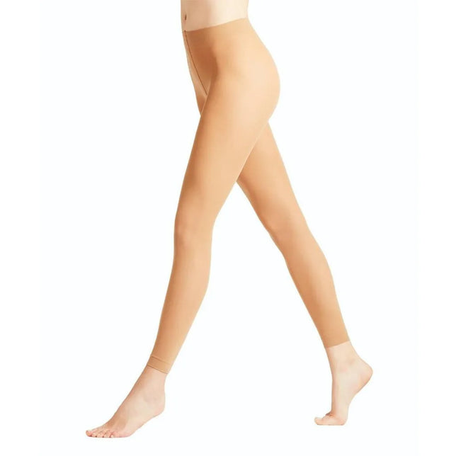 Falke damespanty Matt Deluxe 30 LE in beige, met matte transparante look en voetloos ontwerp met enkelboorden. - Jambelles