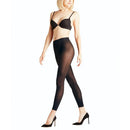 Zwarte Falke damespanty Matt Del. 30 LE 40631, transparant en mat, enkelvrij gedragen met zwarte pumps. - Jambelles
