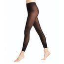 Zwarte Falke damespanty Matt Del. 30 LE 40631, transparant en mat, enkelvrij gedragen met zwarte pumps. - Jambelles