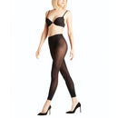 Zwarte Falke damespanty Matt Del. 30 LE 40631, transparant en mat, enkelvrij gedragen met zwarte pumps. - Jambelles