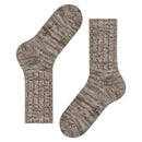 Falke heren sokken Brooklyn SO 12430 in rood gemêleerd, met grove ribstructuur en geribde boord. - Jambelles