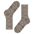Falke heren sokken Brooklyn SO 12430 in rood gemêleerd, met grove ribstructuur en geribde boord. - Jambelles