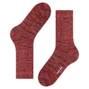 Falke heren sokken Brooklyn SO 12430 in rood gemêleerd, met grove ribstructuur en geribde boord. - Jambelles