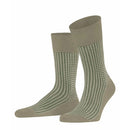 Falke herensokken Uptown Tie SO 12437 in koraalrood met fijn beige geometrisch stippenpatroon en effen boord, hiel en teen. - Jambelles