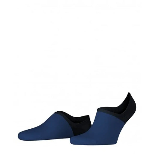 Falke Heren Voetjes Colour Blend IN 12600 in donkerblauw met zwarte hielboorden, afgebeeld als paar. - Jambelles