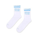Happy Socks Bridal 2-pack witte short crew sokken met lichtblauwe bloemen en sierlijke rand - Jambelles