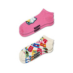 Happy Socks Dames &amp; Heren Fantasie Sokken 2-Pack Ice Cream Lazy Day Low Socks P002633 - Jambelles