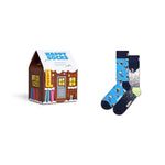 Happy Socks Dames &amp; Heren Fantasie Sokken 2-Pack Skiing Chalet Gift Set P001853 - Jambelles