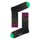 Paarse Happy Socks Celebrations 3-pack geschenkdoos met geel hengsel, champagneglazen en Cheers-opdruk. - Jambelles