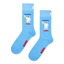 Blauwe Happy Socks fantasiesokken voor dames en heren met raceauto's, trofeeën, bierpullen en #1 Dad-rozetten. - Jambelles