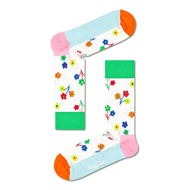 Happy Socks Dames &amp; Heren Fantasie Sokken 3-Pack Flower Socks Gift Set XFLO08 - Jambelles