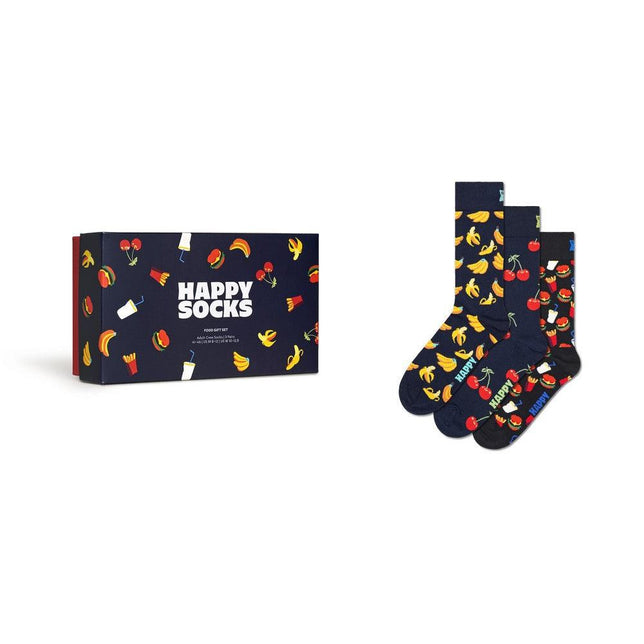 Happy Socks Dames &amp; Heren Fantasie Sokken 3-Pack Food Socks Gift Set P000695 - Jambelles