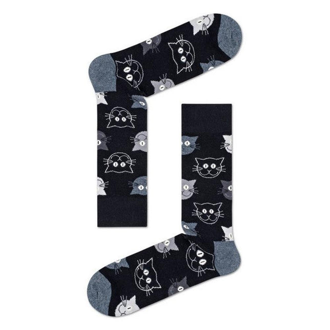 Happy Socks Dames &amp; Heren Fantasie Sokken 3-Pack Mixed Cat Socks Gift Set 3p XMJA08 - Jambelles
