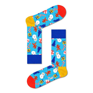 Happy Socks Dames &amp; Heren Fantasie Sokken 4 Pack Holiday Time Gift Set 4P XHTG09 - Jambelles