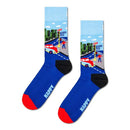 Zwarte Happy Socks fantasie sokken voor dames en heren met kleurrijke auto's en vrachtwagens. - Jambelles