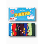 Happy Socks Dames &amp; Heren Fantasie Sokken &amp; 7-Pack Day Socks Gift Set 7P XSEV15 - Jambelles