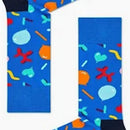 Blauwe Happy Socks Balloon Animal fantasiesokken voor dames en heren met kleurrijke ballonhondjes en confetti - Jambelles