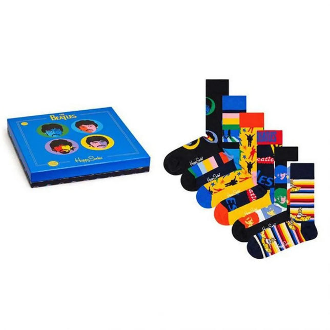 Happy Socks Dames &amp; Heren Fantasie Sokken Beatles Gift Box 6P Xbea10 - Jambelles