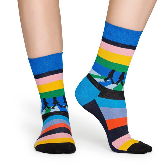 Happy Socks Dames &amp; Heren Fantasie Sokken Beatles Legend Crossing Sock BEA01 lc - Jambelles