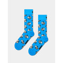 Blauwe Happy Socks Bee Sock fantasiekousen voor dames en heren met zwart-witte bijenprint. - Jambelles