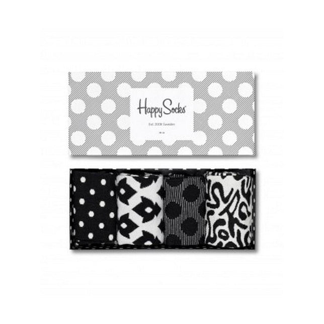 Happy Socks Dames &amp; Heren Fantasie Sokken Big Dot Gift Box 4P XBDO09 - Jambelles
