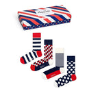Happy Socks Dames &amp; Heren Fantasie Sokken Big Dot Gift Box 4P XBDO09 - Jambelles