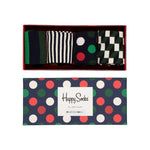 Happy Socks Dames &amp; Heren Fantasie Sokken Big Dot Gift Box 4P XBDO09 - Jambelles