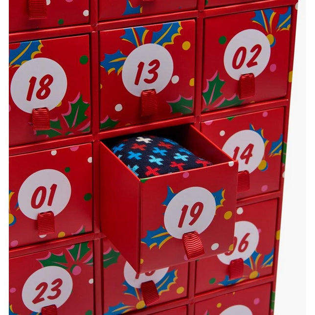Happy Socks Dames &amp; Heren Fantasie Sokken Calender Gift Box XMAS41 - Jambelles
