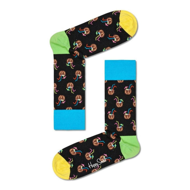 Happy Socks Dames &amp; Heren Fantasie Sokken Coconut Cocktail Sock CNC01 - Jambelles