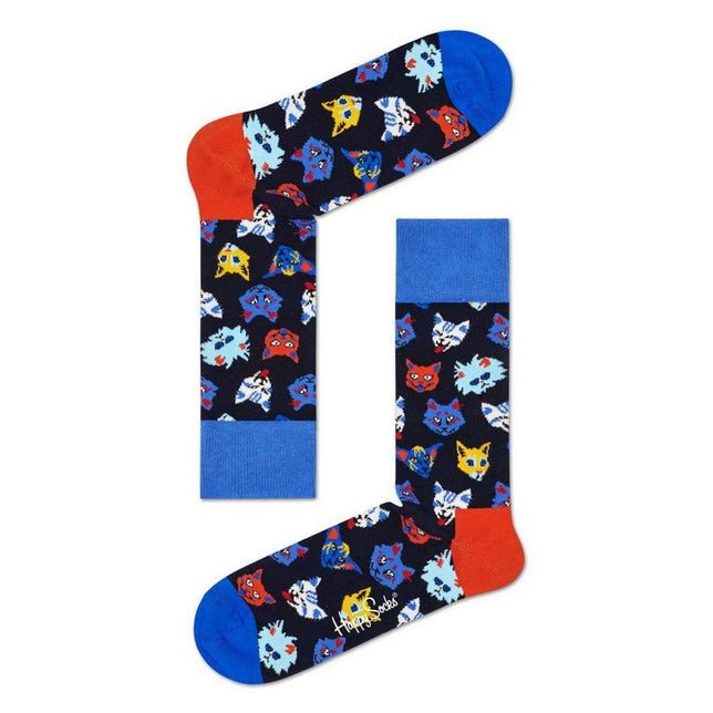 Happy Socks Dames &amp; Heren Fantasie Sokken Funny Cat Sock FCA01 - Jambelles