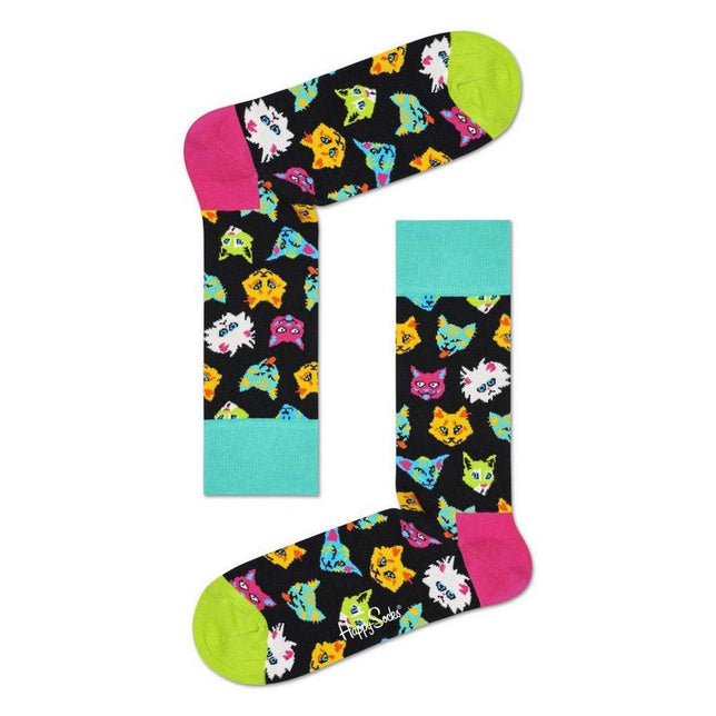 Happy Socks Dames &amp; Heren Fantasie Sokken Funny Cat Sock FCA01 - Jambelles