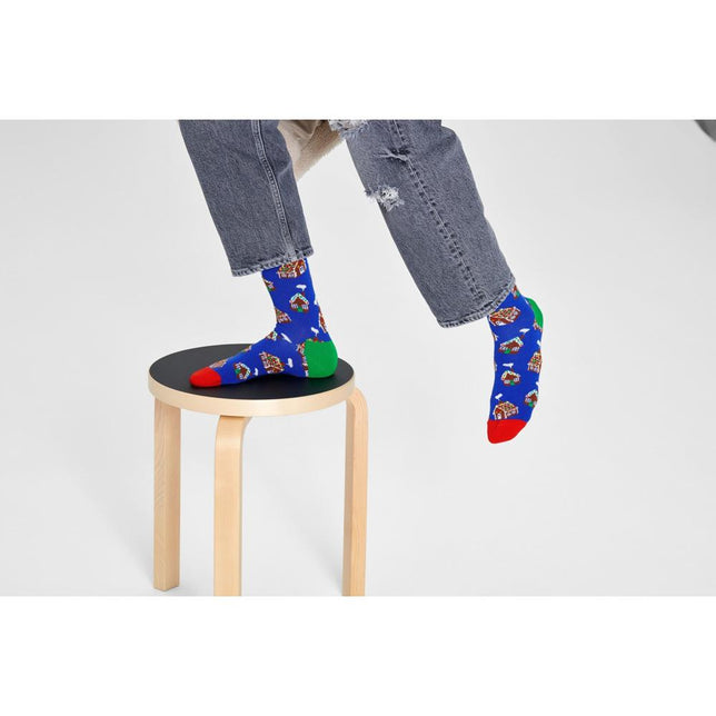 Happy Socks Dames &amp; Heren Fantasie Sokken Gingerbread House Sock GHO01 - Jambelles