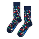Happy Socks Golf Tee fantasysokken voor dames en heren, donkerblauw met kleurrijke golftees. - Jambelles