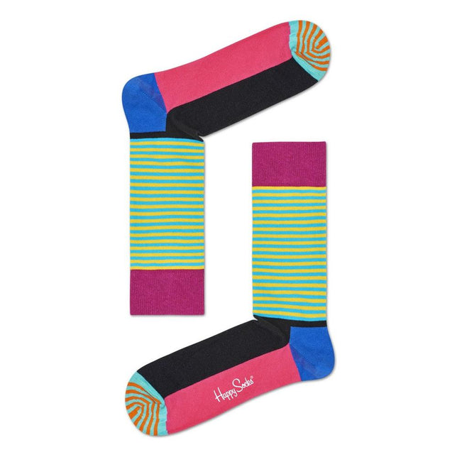 Happy Socks Dames &amp; Heren Fantasie Sokken Half Stripe HAS01 - Jambelles