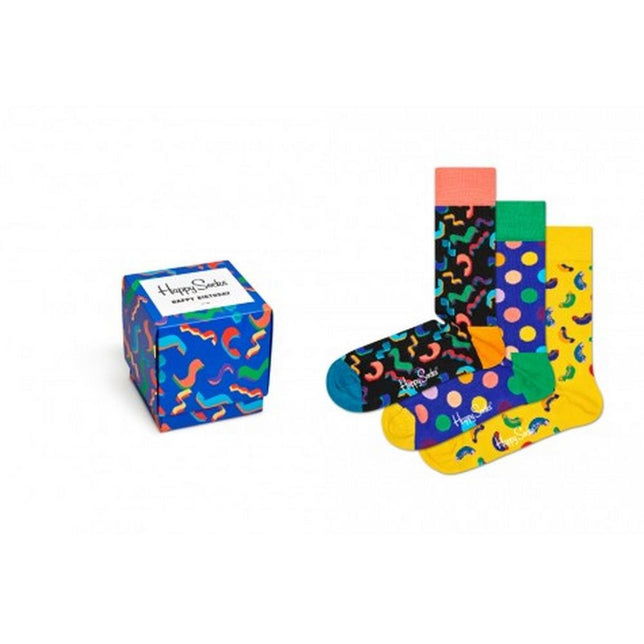 Happy Socks Dames &amp; Heren Fantasie Sokken Happy Birthday Box XBDA08 - Jambelles