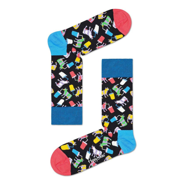 Happy Socks Dames &amp; Heren Fantasie Sokken Milkshake Cow Sock MCO01 - Jambelles