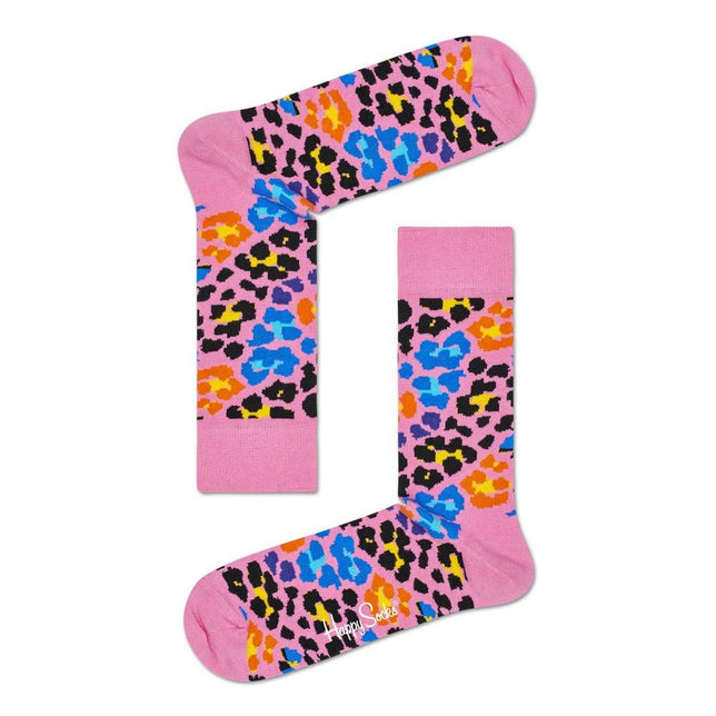 Happy Socks Dames &amp; Heren Fantasie Sokken Multi Leopard Sock MLE01 - Jambelles