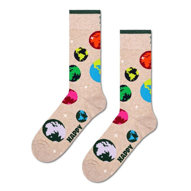 Happy Socks Dames &amp; Heren Fantasie Sokken Planet Earth Sock P000151 - Jambelles