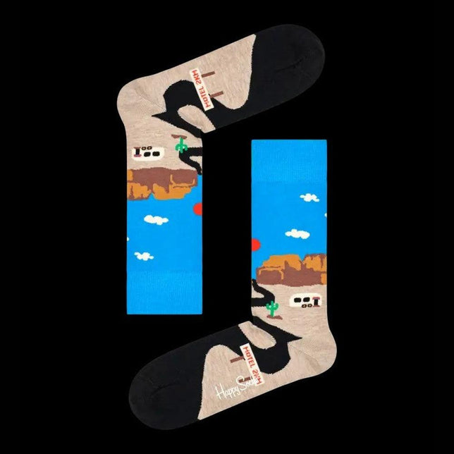 Happy Socks Dames &amp; Heren Fantasie Sokken Road Trip Sock ROA01 - Jambelles
