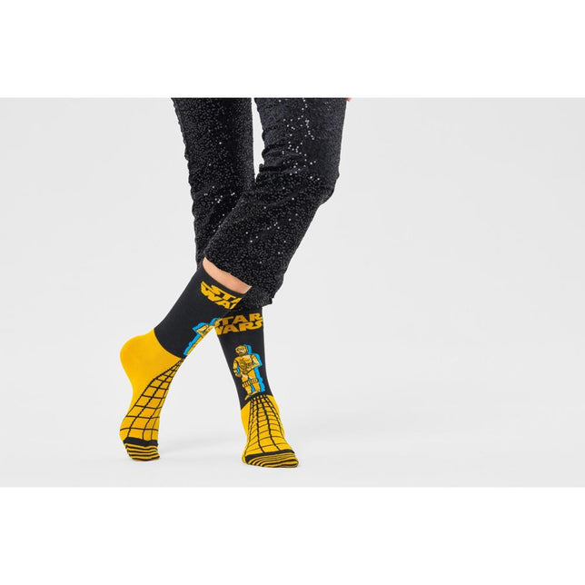 Happy Socks Dames &amp; Heren Fantasie Sokken Star Wars C-3PO P000273 - Jambelles