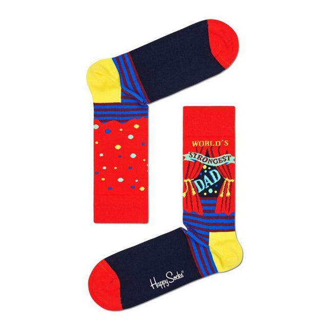 Happy Socks Dames &amp; Heren Fantasie Sokken World&#39;s Strongest Dad Sock WSD01 - Jambelles