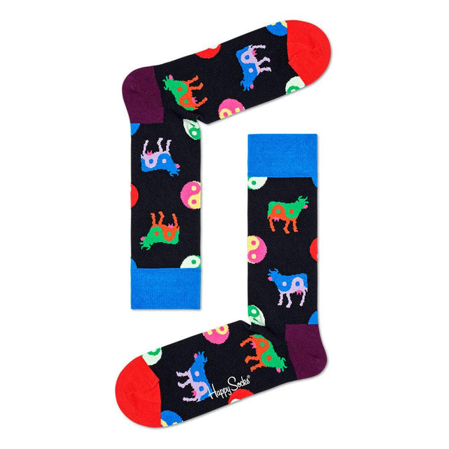 Happy Socks Dames &amp; Heren Fantasie Sokken Ying Yang Cow Sock YYC01 - Jambelles