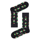 Blauwe Happy Socks Yoga Palm sokken YOG01 voor dames en heren met kleurrijke palmbomen en yogaposes - Jambelles