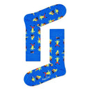 Blauwe Happy Socks Yoga Palm sokken YOG01 voor dames en heren met kleurrijke palmbomen en yogaposes - Jambelles